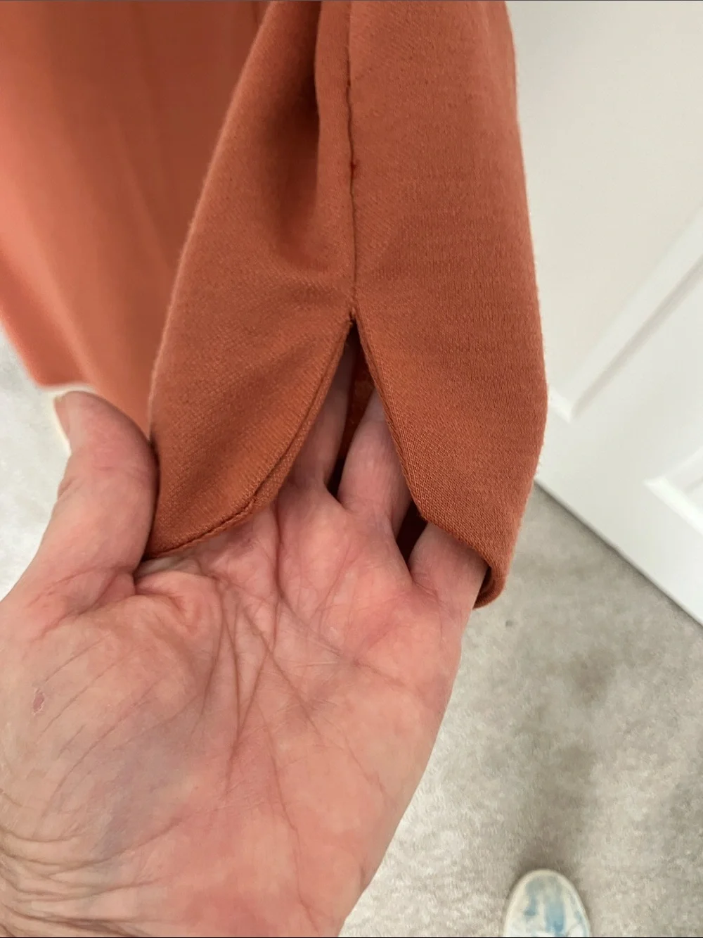 VTG Women's Rust Midi Dress with Black Fringe Shawl